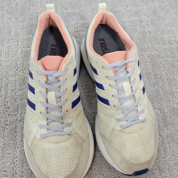 ADIDAS Adizero Tempo 9 Women's Size 8.5 White Blue Lace Up Running Shoes CP9498 - Picture 8 of 11